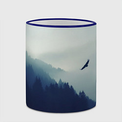 Кружка 3D Орел над Лесом, цвет: 3D-синий кант — фото 2