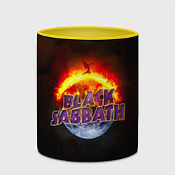 Кружка 3D Black Sabbath земля в огне, цвет: 3D-белый + желтый — фото 2