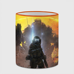 Кружка 3D Titanfall: Robots War, цвет: 3D-оранжевый кант — фото 2