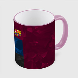Кружка 3D FC Barcelona: Dark polygons, цвет: 3D-розовый кант