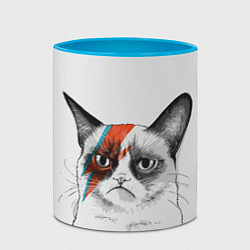 Кружка 3D David Bowie: Grumpy cat, цвет: 3D-белый + небесно-голубой — фото 2