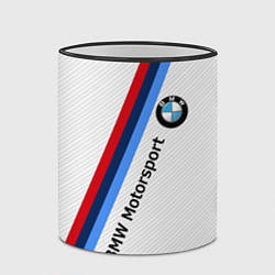 Кружка 3D BMW Motorsport: White Carbon, цвет: 3D-черный кант — фото 2