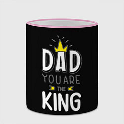 Кружка 3D Dad you are the King, цвет: 3D-розовый кант — фото 2