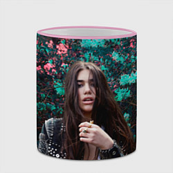 Кружка 3D Dua Lipa: Floral, цвет: 3D-розовый кант — фото 2