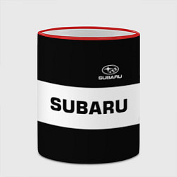 Кружка 3D Subaru: Black Sport, цвет: 3D-красный кант — фото 2