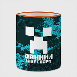 Кружка 3D Даниил в стиле Minecraft, цвет: 3D-оранжевый кант — фото 2