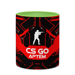 Кружка 3D CS:GO - Артём, цвет: 3D-белый + светло-зеленый — фото 2