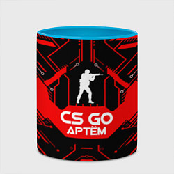 Кружка 3D CS:GO - Артём, цвет: 3D-белый + небесно-голубой — фото 2