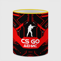Кружка 3D CS:GO - Денис, цвет: 3D-желтый кант — фото 2