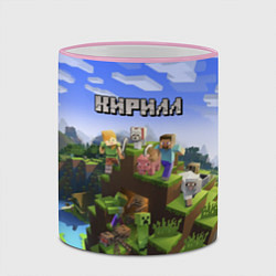 Кружка 3D Майнкрафт: Кирилл, цвет: 3D-розовый кант — фото 2