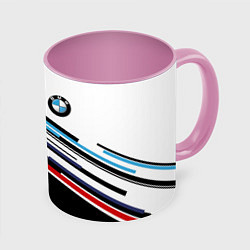 Кружка 3D BMW BRAND COLOR БМВ, цвет: 3D-белый + розовый