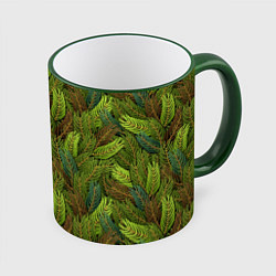 Кружка 3D Ветви ели, цвет: 3D-зеленый кант