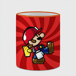 Кружка 3D Super Mario: Red Illusion, цвет: 3D-оранжевый кант — фото 2