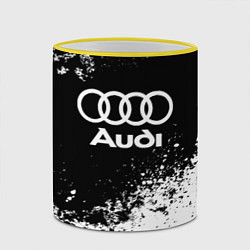 Кружка 3D Audi: Black Spray, цвет: 3D-желтый кант — фото 2