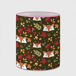 Кружка 3D Осенние лисички, цвет: 3D-розовый кант — фото 2
