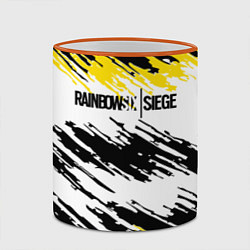 Кружка 3D Rainbow Six Siege: Yellow, цвет: 3D-оранжевый кант — фото 2
