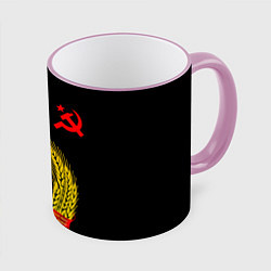 Кружка 3D Герб СССР, цвет: 3D-розовый кант