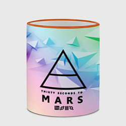 Кружка 3D 30 Seconds to Mars, цвет: 3D-оранжевый кант — фото 2