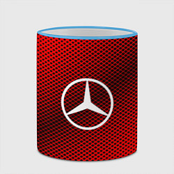 Кружка 3D Mercedes: Red Carbon, цвет: 3D-небесно-голубой кант — фото 2