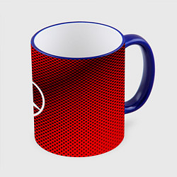 Кружка 3D Mercedes: Red Carbon, цвет: 3D-синий кант