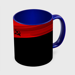 Кружка 3D USSR: Black Patriot, цвет: 3D-белый + синий
