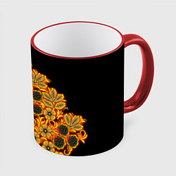 Кружка 3D Славянская роспись, цвет: 3D-красный кант