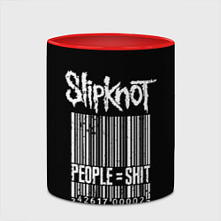 Кружка 3D Slipknot: People Shit, цвет: 3D-белый + красный — фото 2