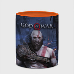 Кружка 3D God of War: Kratos, цвет: 3D-белый + оранжевый — фото 2