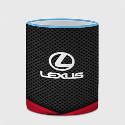 Кружка 3D Lexus: Grey Carbon, цвет: 3D-небесно-голубой кант — фото 2
