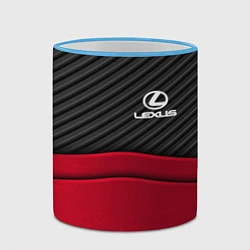 Кружка 3D Lexus: Red Carbon, цвет: 3D-небесно-голубой кант — фото 2