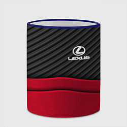 Кружка 3D Lexus: Red Carbon, цвет: 3D-синий кант — фото 2