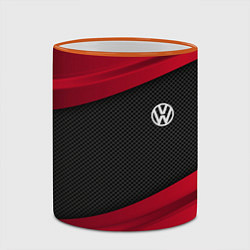 Кружка 3D Volkswagen: Red Sport, цвет: 3D-оранжевый кант — фото 2
