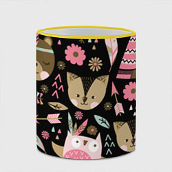 Кружка 3D Лесные друзья, цвет: 3D-желтый кант — фото 2