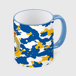 Кружка 3D Real Madrid: Camo, цвет: 3D-небесно-голубой кант