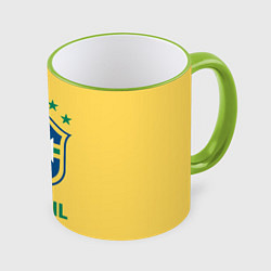 Кружка 3D Brazil Team, цвет: 3D-светло-зеленый кант