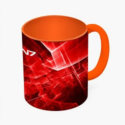 Кружка 3D Mass Effect: Red Armor N7, цвет: 3D-белый + оранжевый