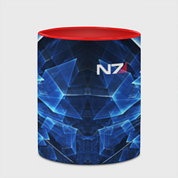 Кружка 3D Mass Effect: Blue Armor N7, цвет: 3D-белый + красный — фото 2