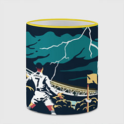 Кружка 3D Ronaldo lightning, цвет: 3D-желтый кант — фото 2