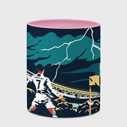 Кружка 3D Ronaldo lightning, цвет: 3D-белый + розовый — фото 2