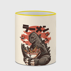 Кружка 3D Godzilla Eat, цвет: 3D-желтый кант — фото 2