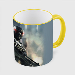 Кружка 3D Crysis Warrior, цвет: 3D-желтый кант