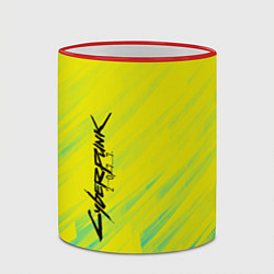 Кружка 3D Cyberpunk 2077: Yellow, цвет: 3D-красный кант — фото 2