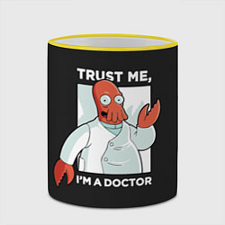 Кружка 3D Zoidberg: Trust Me, цвет: 3D-желтый кант — фото 2