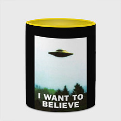 Кружка 3D I Want To Believe, цвет: 3D-белый + желтый — фото 2