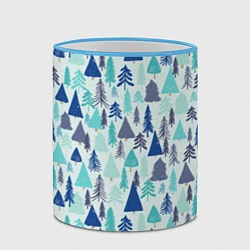 Кружка 3D Зимний лес, цвет: 3D-небесно-голубой кант — фото 2