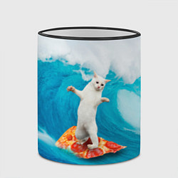 Кружка 3D Кот-серфер, цвет: 3D-черный кант — фото 2