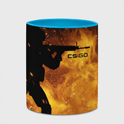 Кружка 3D CS:GO Dark Fire, цвет: 3D-белый + небесно-голубой — фото 2
