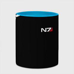 Кружка 3D MASS EFFECT N7, цвет: 3D-белый + небесно-голубой — фото 2