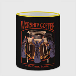 Кружка 3D Worship Coffee, цвет: 3D-желтый кант — фото 2