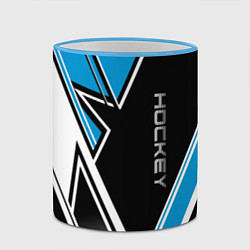 Кружка 3D Hockey black blue white, цвет: 3D-небесно-голубой кант — фото 2